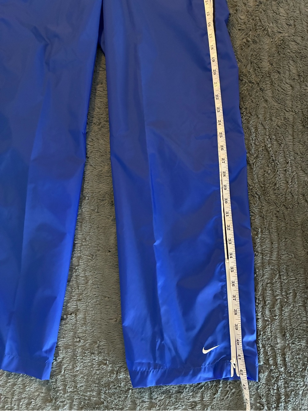 Vintage Nike Nylon Blue Women's Track Pants 90s Windbreaker - Picture 7 of 8